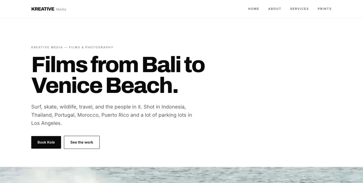 Kreative Media homepage