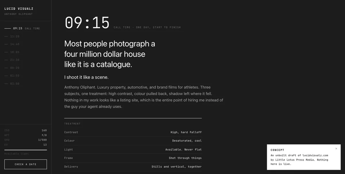 Lucid Visualz homepage