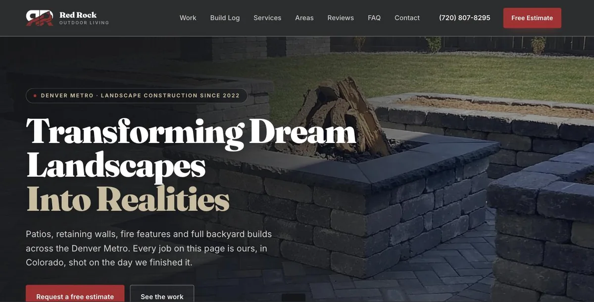 Red Rock Outdoor Living homepage